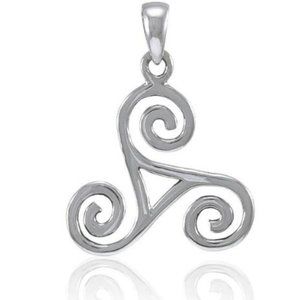 Sterling Silver Celtic Triple Spiral/Trinity Pendant